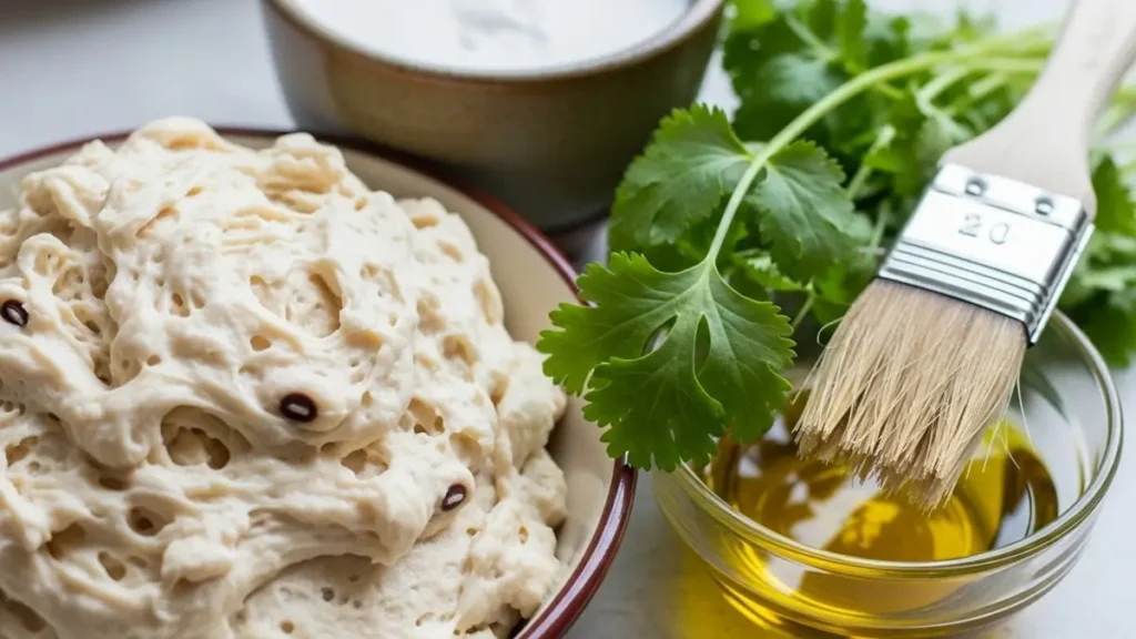 Acarajé Saudável: Receita Fit, Assado, Menos Dendê e Recheios Leves 1 Massa de Feijão Fradinho para Acarajé Saudável, com azeite de dendê para pincelar e leite de coco light.