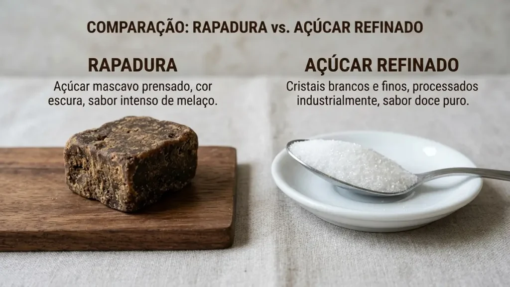 Rapadura é Saudável? - Comparação entre rapadura e açúcar refinado