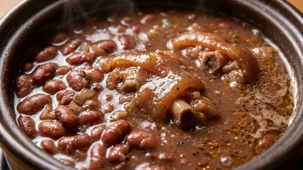Feijão com Pé de Porco: Receita e Colágeno do Nordeste 2 Caldo encorpado do feijão com pé de porco rico em colágeno